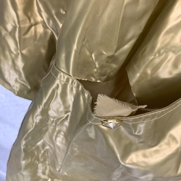 Vtg Atlantic Beach Plus Sz 3X Gold Metallic Vinyl Shiny PVC Raincoat Zip Lined - Picture 7 of 10